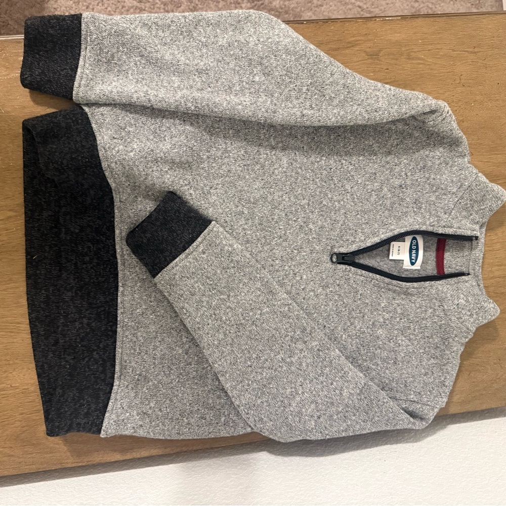 Boy’s Gray and Black Half-Zip Sweater
